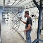 Powder coating white side tables